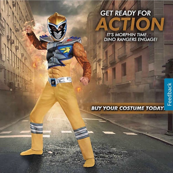 Power Ranger Dino Costume - Gold and Silver - Picture 1 of 5